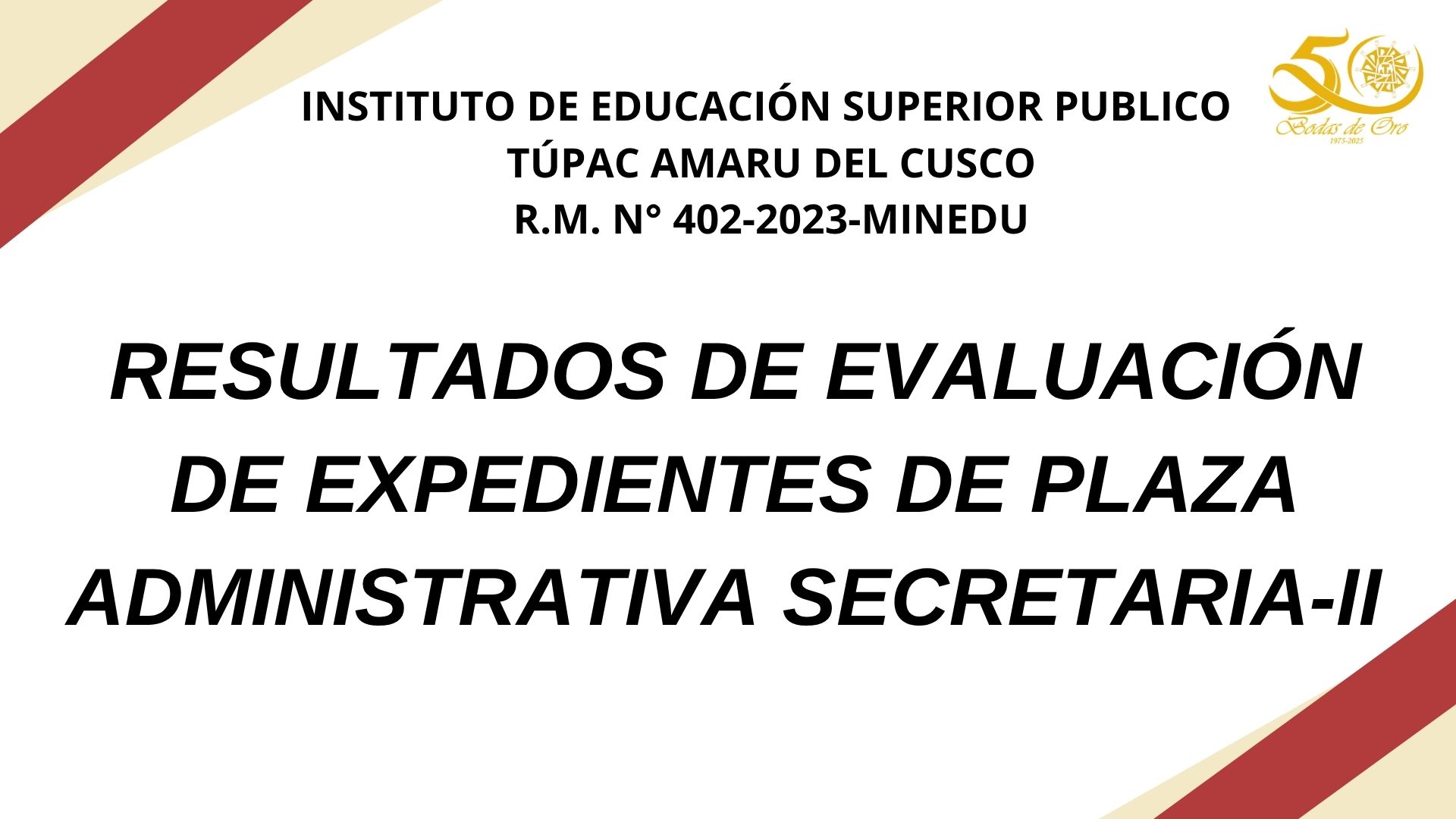 Resultados finales del proceos de contrata de docente